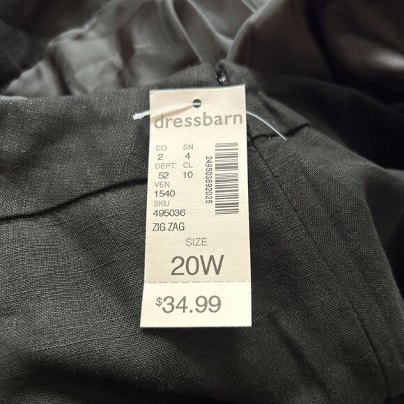 NEW Dressbarn Black+Pink Embroidered Linen Blend A-Line Skirt - Plus Size 20W - Picture 10 of 12